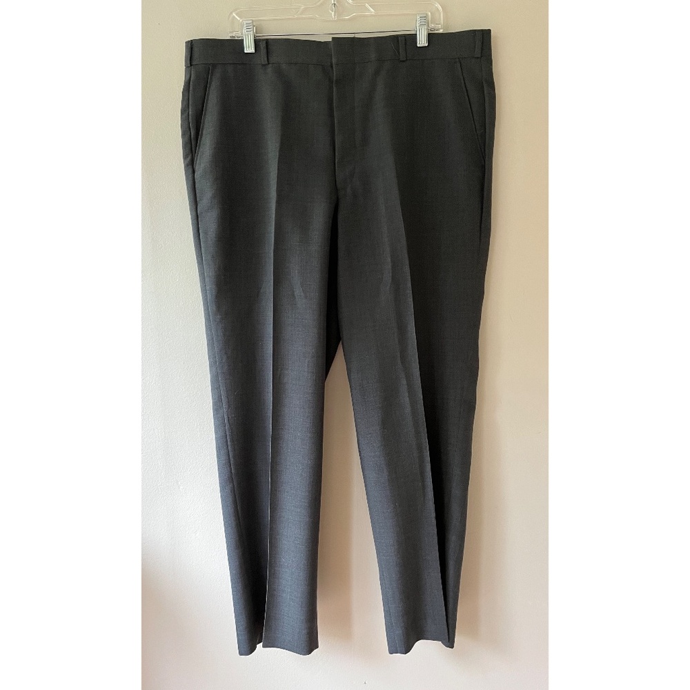 Puritan 40x30 Dress Pants‎ Mens Black Flat Front Adjustable Waist Belt Loop Zip